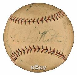 1927 NY Yankees WS Champs Team Signed Baseball Babe Ruth Lou Gehrig PSA DNA COA