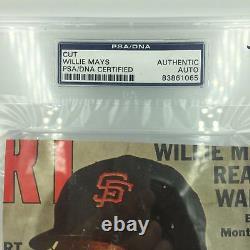 1950's Willie Mays Signed Autographed Magazine Photo PSA DNA COA