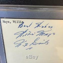1951 Willie Mays Rookie Signed Autographed Index Card NY Giants PSA DNA COA