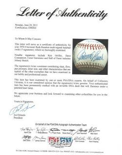1976 Reds Autographed MLB Baseball 17 Sigs Johnny Bench PSA/DNA COA 120037