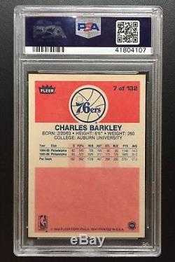 1986-87 Fleer Premier Charles Barkley Rookie Card Autograph Signed Rc Psadna Coa