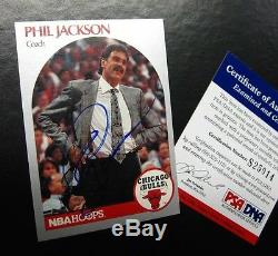 1990-91 Hoops Chicago Bulls Phil Jackson Nba Auto Signed Psa Dna Coa Autograph