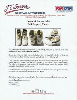 1990 Jeff Bagwell Rookie Signed Game Used Pair Of Nike Cleats PSA DNA & JSA COA