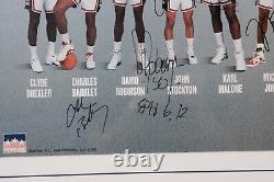 1992 Dream Team Olympics Team USA Signed Poster Photo Michael Jordan PSA DNA COA