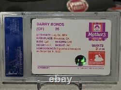 1994 Barry Bonds Mothers Cookies On Card Autograph Psa Dna Coa Giants Pirates