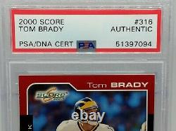 2000 Score Tom Brady #316 ROOKIE RC PSA/DNA AUTO Autograph signed PSA COA