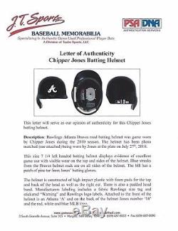 2010 Chipper Jones Game Used Atlanta Braves Helmet PSA DNA COA Photo Matched