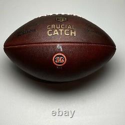 2018 Cincinnati Bengals Game Used CRUCIAL CATCH Wilson The Duke NFL Football COA