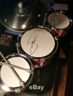 21 Twenty One Pilots Josh Dun Tyler Joseph Signed Desktop Drum Set PSA/DNA COA