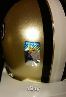 2x Auto 2008 Drew Brees/reggie Bush Psa/dna Coa Saints Signed Mini Helmet In Box