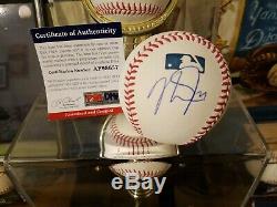 3 X Mvp Angels Mike Trout Signed Official Mlb Baseball Psa/dna Coa