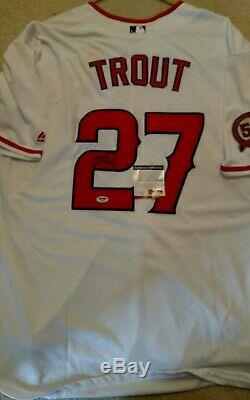 3x Mvp Anaheim Angels Mike Trout Signed 2011 Rookie Baseball Jersey Psa/dna Coa