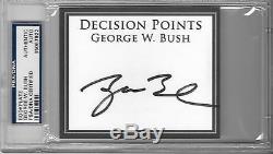 43rd President George W. Bush Signed Cut Book Plate Card PSA/DNA COA Autograph