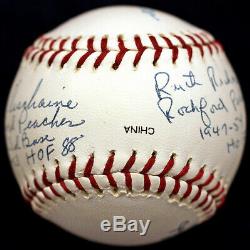 A League Of Their Own Aagpbl Rockford Peaches 4 Auto Signed Baseball Psa/dna Coa