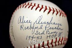 A League Of Their Own Aagpbl Rockford Peaches 4 Auto Signed Baseball Psa/dna Coa