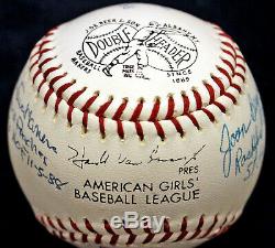 A League Of Their Own Aagpbl Rockford Peaches 4 Auto Signed Baseball Psa/dna Coa