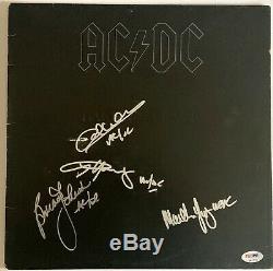 AC/DC signed back in black album angus malcolm young group ac dc lp psa dna coa