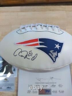 Aaron Hernandez Autographed Full Size Football Psa / Dna Full Letter Coa Rare