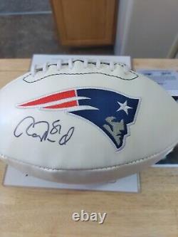 Aaron Hernandez Autographed Full Size Football Psa / Dna Full Letter Coa Rare