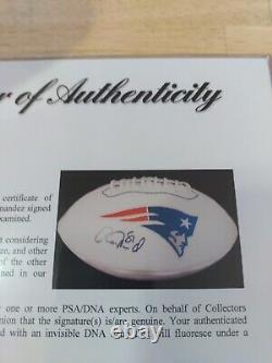 Aaron Hernandez Autographed Full Size Football Psa / Dna Full Letter Coa Rare