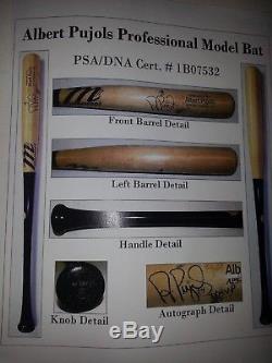 Albert Pujols Signed Game Used Bat Inscribed 3x MVP PSADNA COA