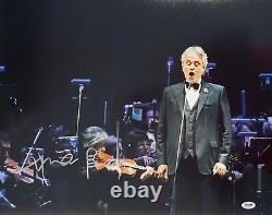 Andrea Bocelli Signed 16 x 20 Black Tuxedo Violin Photo PSA DNA ITP COA