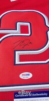 Angels Mike Trout Signed Red Baseball Jersey Psa/dna Coa