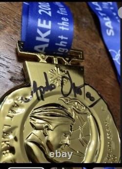 Apolo Ohno Signed 2002 Salt Lake Olympic Gold Medal Psa Dna COA Autographed