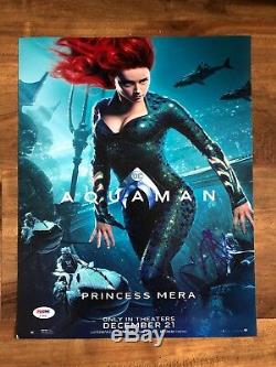 Aquaman Mera Amber Heard Autographed Sexy Signed 11x14 Photo Poster PSA/DNA COA