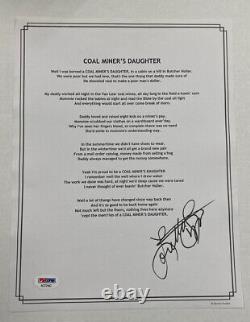 Autograph SIGNED PSA/DNA COA PSA Loretta Lynn Coal Miner's Daughter? Lyrics