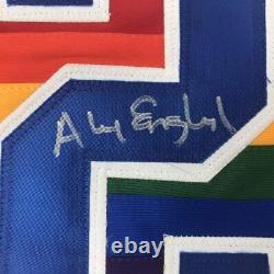 Autographed/Signed ALEX ENGLISH Denver White Basketball Jersey PSA/DNA COA Auto