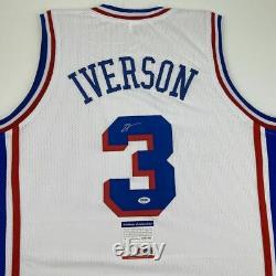 Autographed/Signed ALLEN IVERSON Philadelphia White Current Jersey PSA/DNA COA