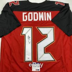Autographed/Signed CHRIS GODWIN Tampa Bay Red Football Jersey PSA/DNA COA Auto