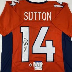 Autographed/Signed COURTLAND SUTTON Denver Orange Football Jersey PSA/DNA COA