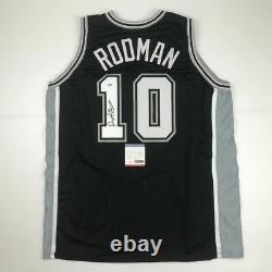 Autographed/Signed DENNIS RODMAN San Antonio Black Basketball Jersey PSA/DNA COA