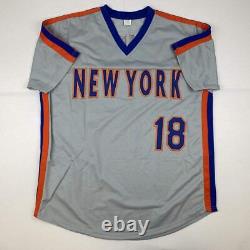 Autographed/Signed Darryl Strawberry New York Grey Baseball Jersey PSA/DNA COA