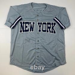 Autographed/Signed Darryl Strawberry New York Grey Baseball Jersey PSA/DNA COA