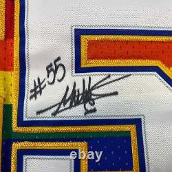 Autographed/Signed Dikembe Mutombo Nuggets Blue M&N Jersey PSA/DNA COA