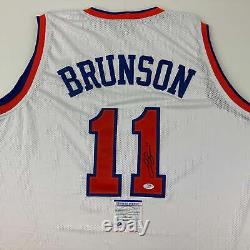 Autographed/Signed Jalen Brunson New York White Basketball Jersey PSA/DNA COA