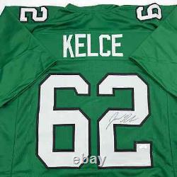 Autographed/Signed Jason Kelce Philadelphia Kelly Green Jersey PSA/DNA COA