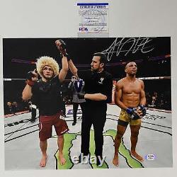 Autographed/Signed Khabib Nurmagomedov UFC MMA 11x14 Photo PSA/DNA COA #2