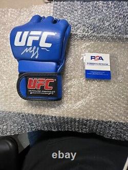 Autographed/Signed Khamzat Borz Chimaev UFC MMA Fighting Blue Glove PSA/DNA COA