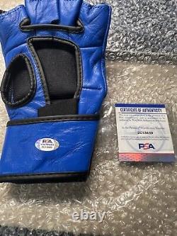 Autographed/Signed Khamzat Borz Chimaev UFC MMA Fighting Blue Glove PSA/DNA COA