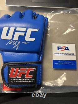 Autographed/Signed Khamzat Borz Chimaev UFC MMA Fighting Blue Glove PSA/DNA COA