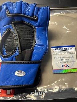 Autographed/Signed Khamzat Borz Chimaev UFC MMA Fighting Blue Glove PSA/DNA COA