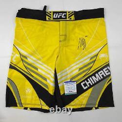 Autographed/Signed Khamzat Borz Chimaev Venom UFC MMA Yellow Trunks PSA/DNA COA