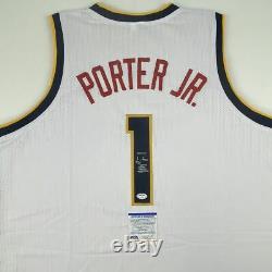 Autographed/Signed MICHAEL PORTER JR Denver White Basketball Jersey PSA/DNA COA