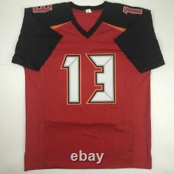Autographed/Signed MIKE EVANS Tampa Bay Red Football Jersey PSA/DNA COA Auto