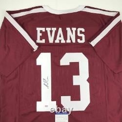 Autographed/Signed MIKE EVANS Texas A&M Red College Football Jersey PSA/DNA COA