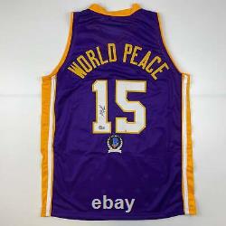 Autographed/Signed Metta World Peace Los Angeles LA Purple Jersey PSA/DNA COA